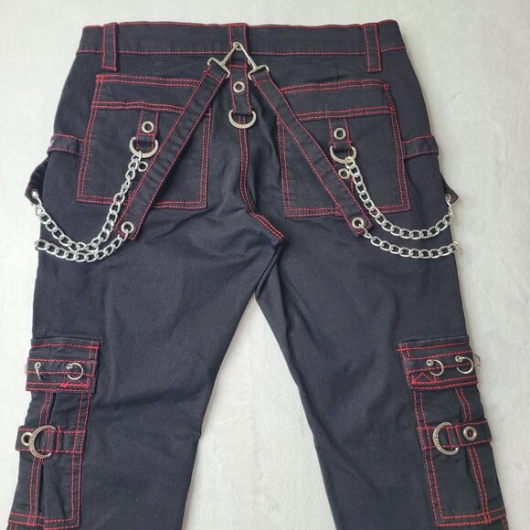 Tripp NYC No Excuses Daang Goodman Men's Black and Red Bondage Pants Size 32 - Picture 4 of 10